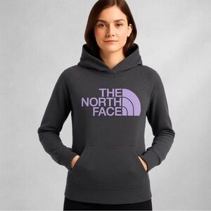 North Face Women's Small Petite Gray/Purple Half Dome Pullover Hoodie